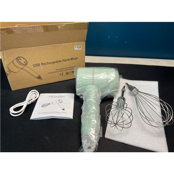 Lot of 1 USB Rechargeable Kitchen Hand Mixer - Mint Green