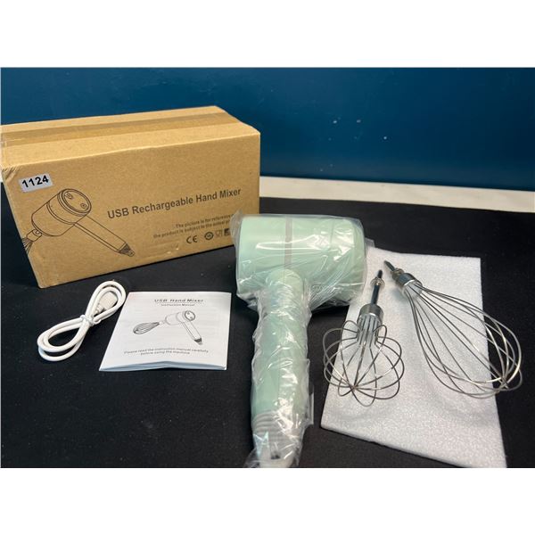 Lot of 1 USB Rechargeable Kitchen Hand Mixer - Mint Green