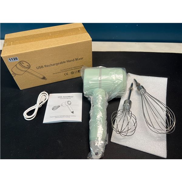 Lot of 1 USB Rechargeable Kitchen Hand Mixer - Mint Green