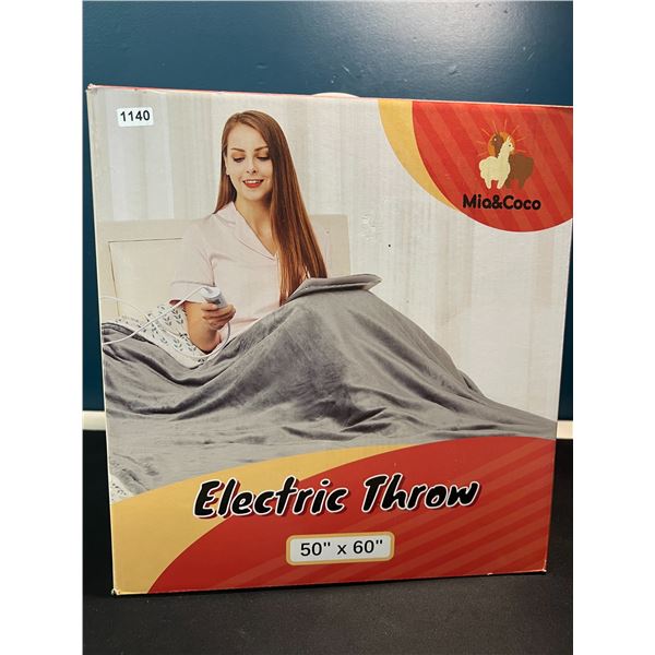 Lot of 1 Electric Heated Throw Blanket - 50x60inch - Grey - Brand New!