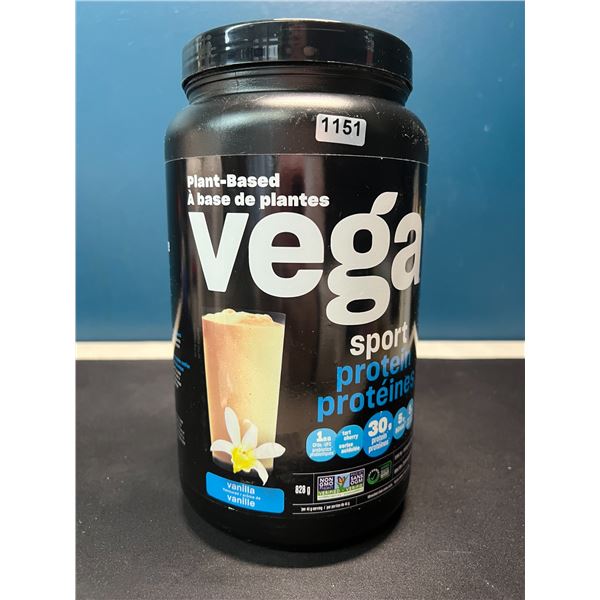 Lot of 1 Tub of Vega Sport Plant-Based Protein Powder - Vanilla - 828G