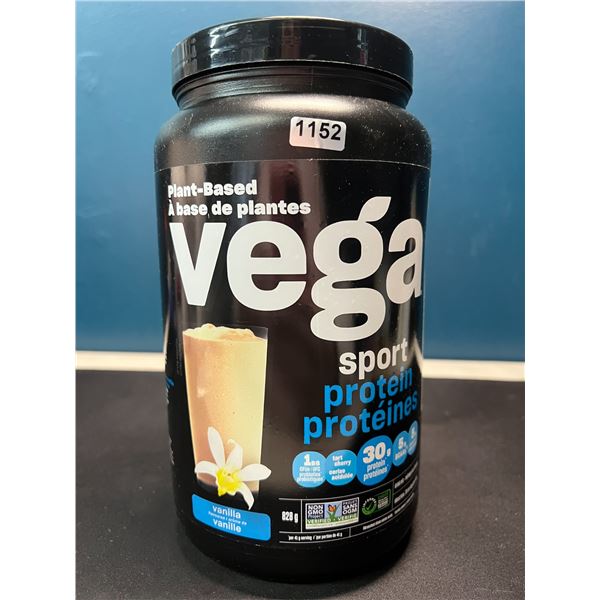 Lot of 1 Tub of Vega Sport Plant-Based Protein Powder - Vanilla - 828G