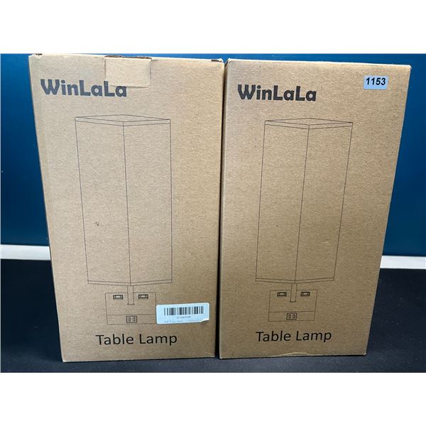Lot of 2 Table Lamps/Bedside Lamps w/ USB Charging Bases!