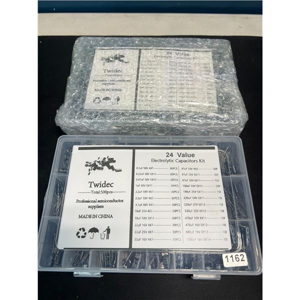 Lot of 2 Multi-Packs of Electrolytic Capacitors - 500 Capacitors per pack