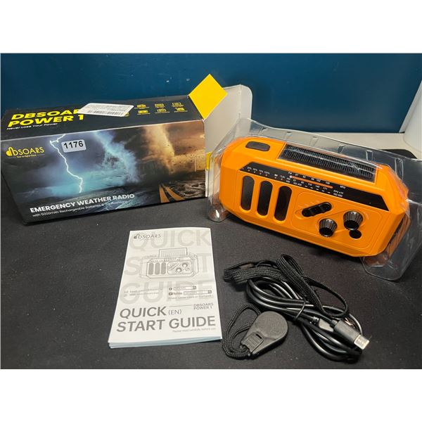 Lot of 1 Emergency Weather Radio w/ 5000mah Rechargeable Batteries & 3W Flashlight