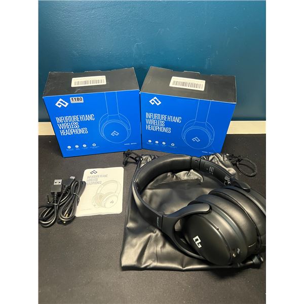Lot of 2 Pairs of H1ANC Wireless Bluetooth Headphones