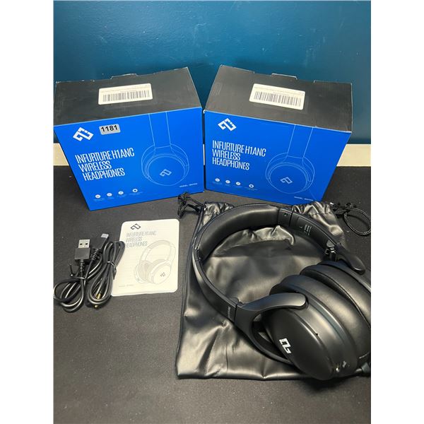 Lot of 2 Pairs of H1ANC Wireless Bluetooth Headphones