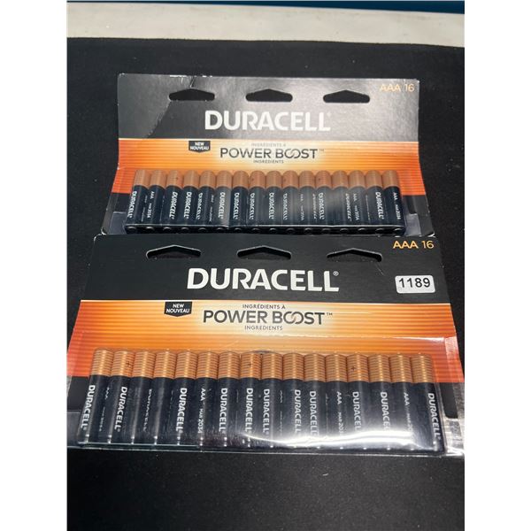 Lot of 2 Packs of Duracell Power Boost AAA Batteries - 16 per pack/32 total