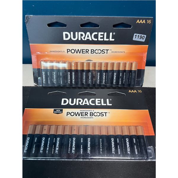 Lot of 2 Packs of Duracell Power Boost AAA Batteries - 16 per pack/32 total