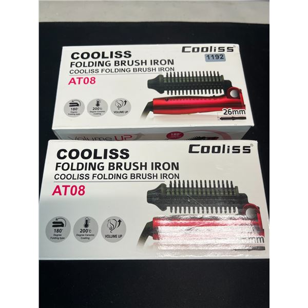 Lot of 2 Folding Hair Brush Styling Irons