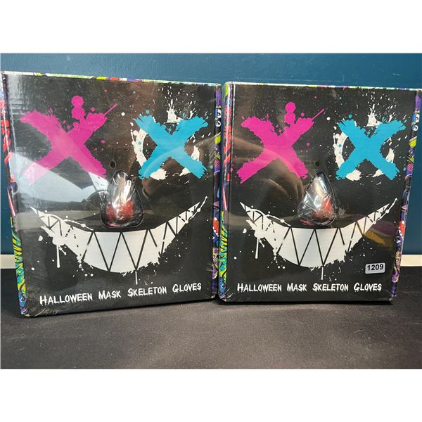 Lot of 2 LED Light-Up Halloween Face Masks