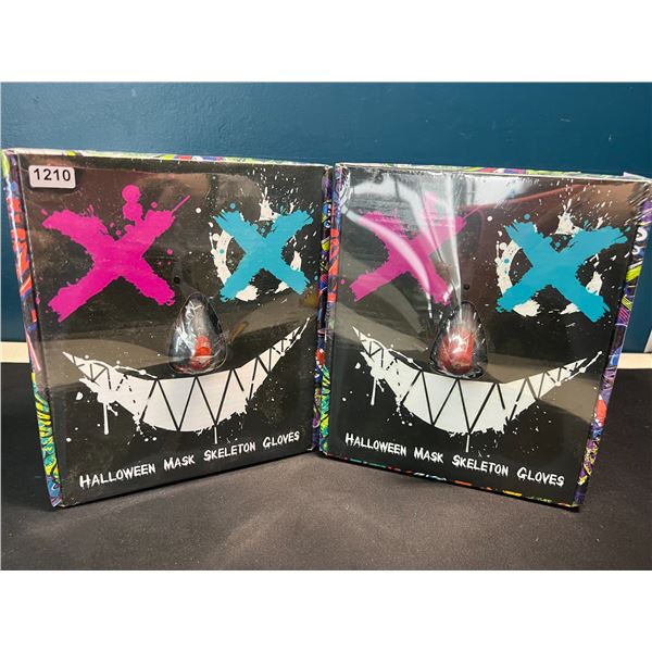 Lot of 2 LED Light-Up Halloween Face Masks