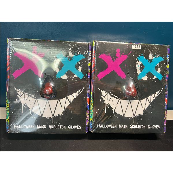 Lot of 2 LED Light-Up Halloween Face Masks