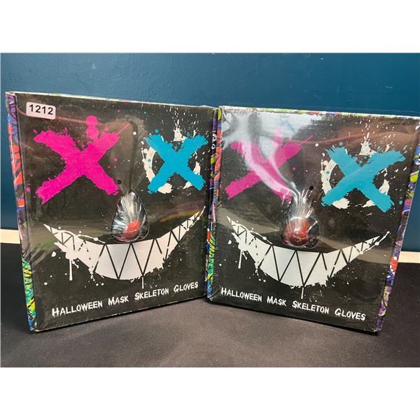 Lot of 2 LED Light-Up Halloween Face Masks