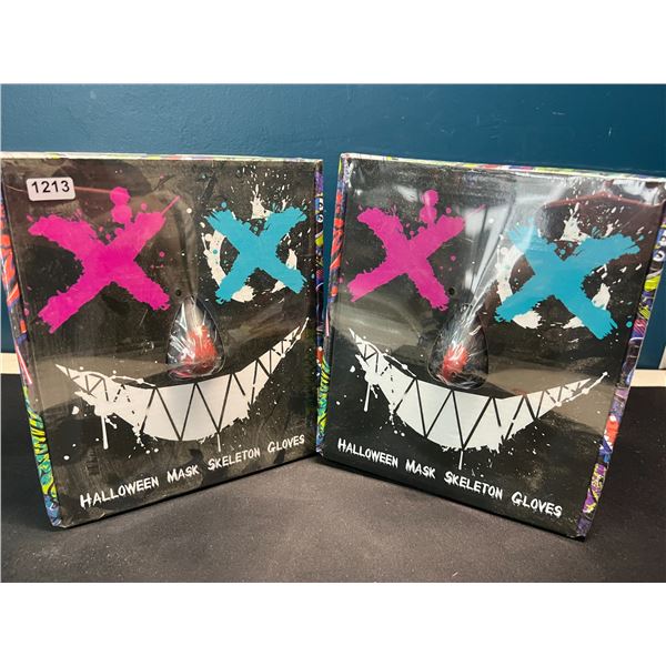 Lot of 2 LED Light-Up Halloween Face Masks