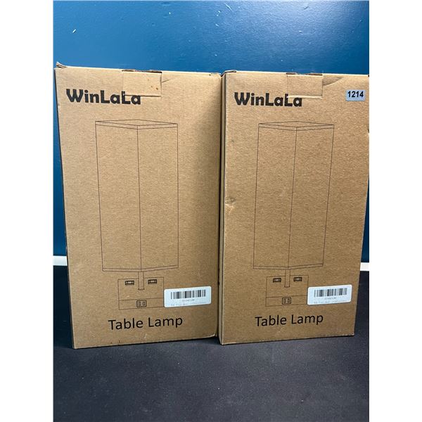Lot of 2 Table Lamps/Bedside Lamps w/ USB Charging Bases!