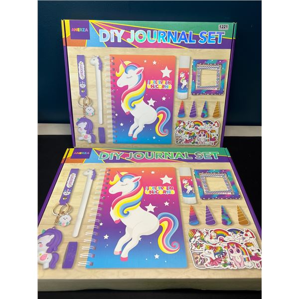 Lot of 2 DIY Journal/Stationary Sets - Unicorn Design