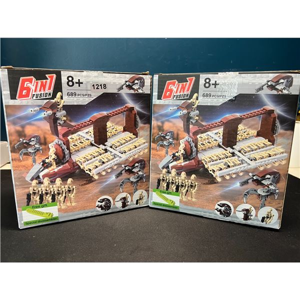 Lot of 2 Lego-Style Building Block Toy Sets