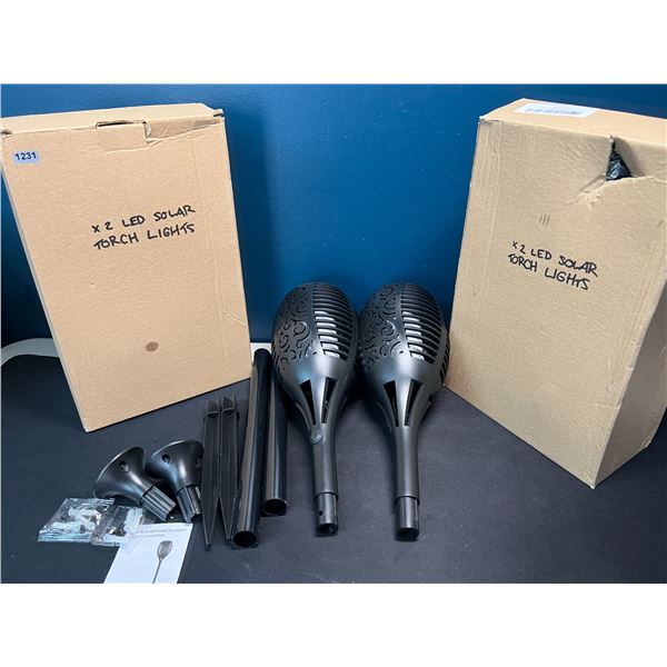 Lot of 2 Boxes of LED Solar Torch Lights for Home/Garden - 2 Per Box/4 Total!