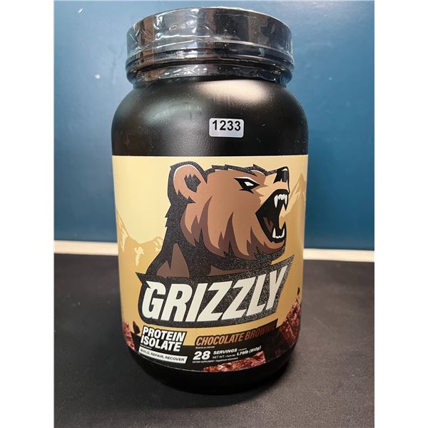 Lot of 1 Tub of Grizzly Protein Isolate Powder - Chocolate Brownie