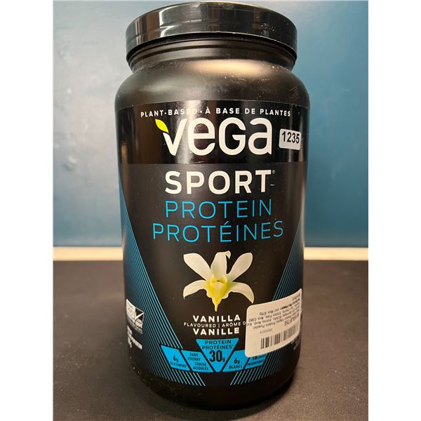 Lot of 1 Tub of Vega Sport Plant-Based Protein Powder - Vanilla - 828G