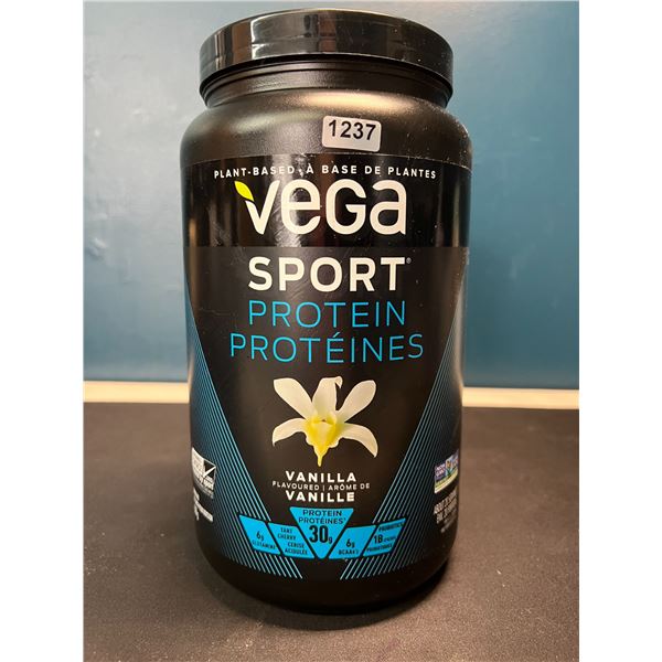 Lot of 1 Tub of Vega Sport Plant-Based Protein Powder - Vanilla - 828G