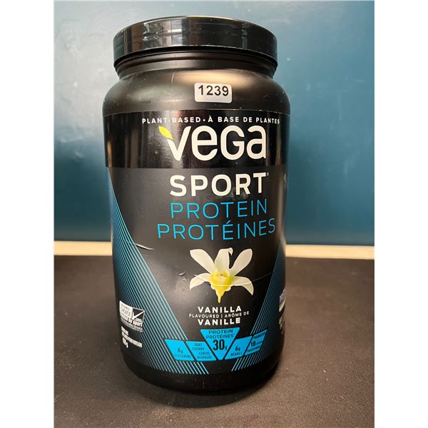 Lot of 1 Tub of Vega Sport Plant-Based Protein Powder - Vanilla - 828G