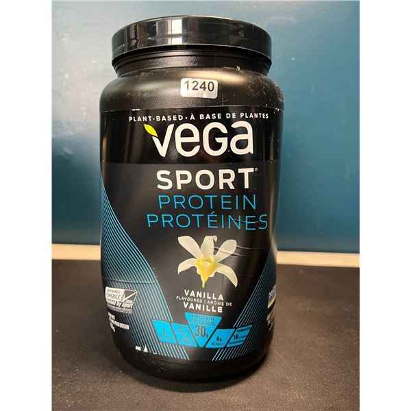 Lot of 1 Tub of Vega Sport Plant-Based Protein Powder - Vanilla - 828G
