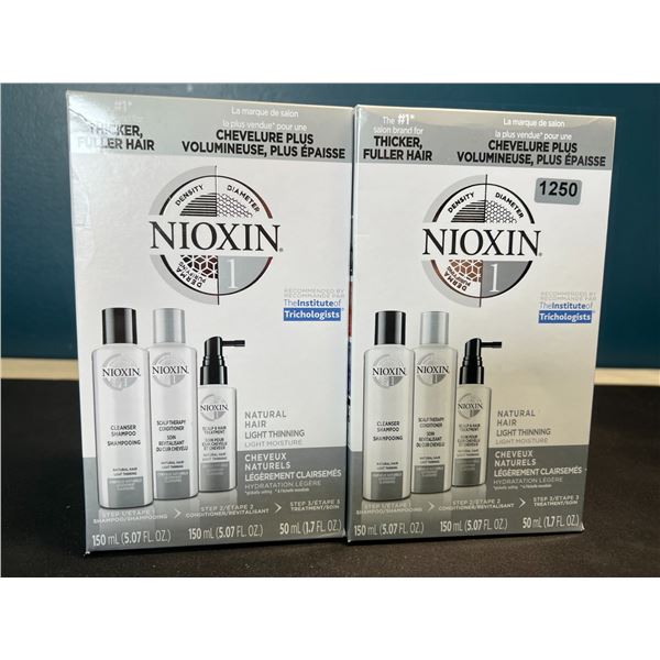 Lot of 2 Nioxin 3-Step Scalp & Hair Treatment Sets - Includes Shampoo, Conditioner & Scalp Treatment
