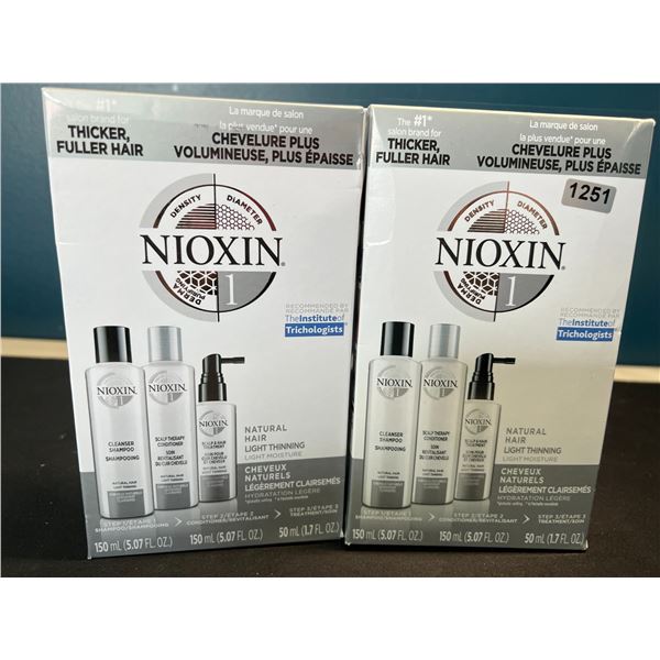 Lot of 2 Nioxin 3-Step Scalp & Hair Treatment Sets - Includes Shampoo, Conditioner & Scalp Treatment
