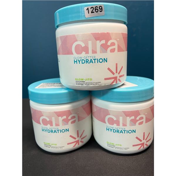 Lot of 3 Cira Glow-Getter Hydration Electrolyte Powder for Women - Glow-Jito