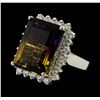 Image 1 : 12.15 ctw Ametrine Quartz and Diamond Ring - 14KT White Gold