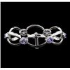 Image 2 : 4.60 ctw Tanzanite and Diamond Bracelet - 14KT White Gold