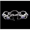 Image 3 : 4.60 ctw Tanzanite and Diamond Bracelet - 14KT White Gold