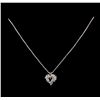 Image 2 : 14KT White Gold 0.55 ctw Diamond Pendant With Chain