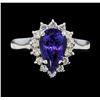 Image 2 : 2.07 ctw Tanzanite and Diamond Ring - 14KT White Gold