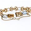 Image 4 : Vintage Retro 18K Gold 6.5" 9.0 ctw Oval Aquamarine Handmade Open Link Bracelet