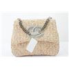 Image 1 : Chanel White Multicolor Fantasy-weave Shimmer Tweed Silver Logo Handbag