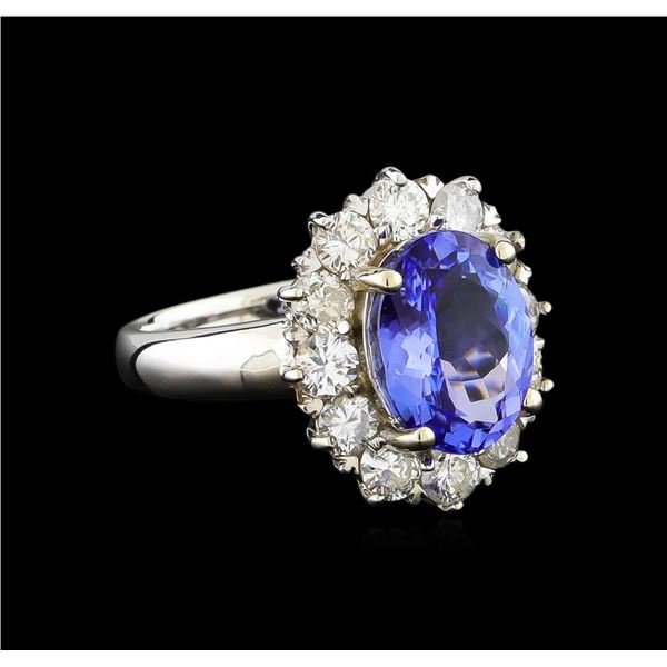 14KT White Gold 3.35 ctw Tanzanite and Diamond Ring