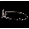 Image 3 : 14KT White Gold 1.12 ctw Diamond Bangle Bracelet