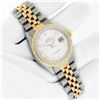 Image 3 : Rolex Mens 2 Tone White Roman Diamond Bezel 36MM Datejust Wristwatch With Rolex