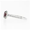 Image 6 : NEW Petite 14k White Gold 1.40 ctw Oval Red Ruby & Diamond Halo Engagement Ring