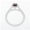 Image 8 : NEW Petite 14k White Gold 1.40 ctw Oval Red Ruby & Diamond Halo Engagement Ring