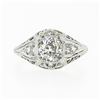 Image 4 : Antique Belle ï¿½poque Platinum 1.32 ctw European Diamond Filigree Engagement Ri