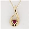 Image 2 : 18K Yellow Gold .55 ctw Trillion Cut Tourmaline Solitaire Open Pendant & 16" Cha