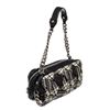 Image 3 : Chanel Black Canvas Leather Twisted Tweed Shoulder Bag