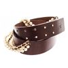 Image 2 : Chanel Dark Brown Gold Leather Pearl Belt