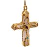 Image 3 : Chanel Gold Runway Rose Quartz & Gripoix Goosens Cross Pendant Necklace