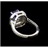 Image 3 : 14KT White Gold 2.00 ctw Tanzanite and Diamond Ring