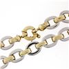 Image 3 : NEW Italian Solid 14K TT Gold 8" Interlocking Oval Link Chain Bracelet 16.98g